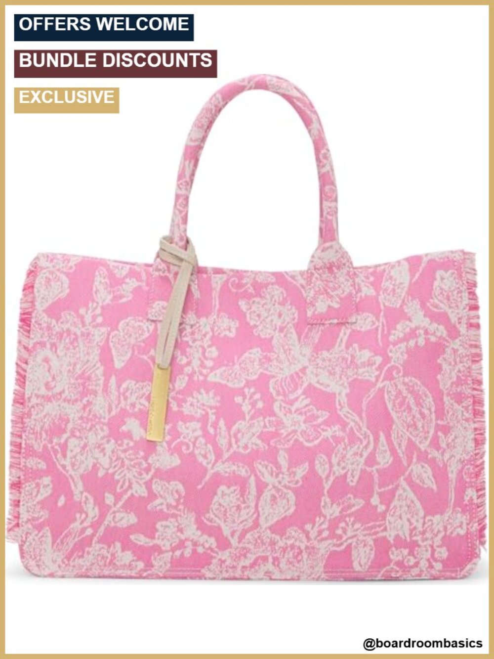 Vince Camuto Canvas Tote Handbag with Magnetic Snap